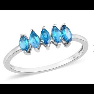 Sterling silver neon apatite (.77 ctw) ring size 7